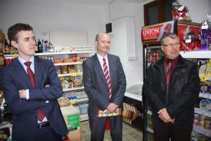 Z leve Miha Abrahamsberg, Matija Majcenovič (oba Mlinotest), in podžupan Boris Rebec